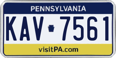 PA license plate KAV7561