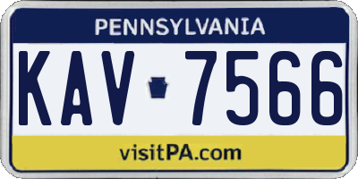 PA license plate KAV7566