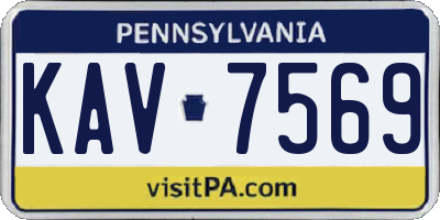 PA license plate KAV7569