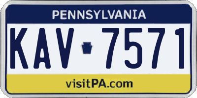 PA license plate KAV7571