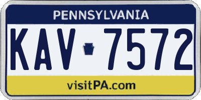 PA license plate KAV7572