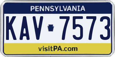 PA license plate KAV7573