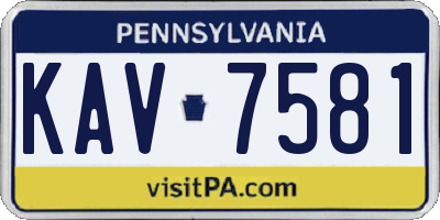 PA license plate KAV7581