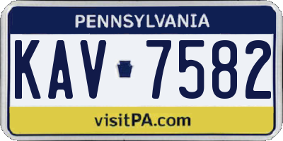 PA license plate KAV7582