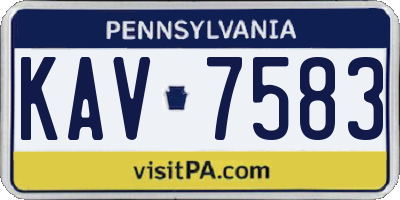 PA license plate KAV7583