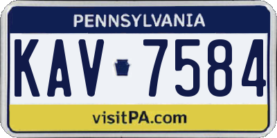 PA license plate KAV7584
