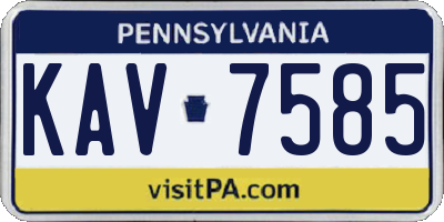 PA license plate KAV7585