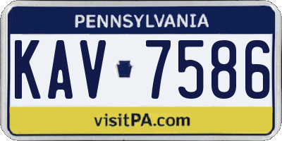 PA license plate KAV7586