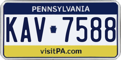 PA license plate KAV7588
