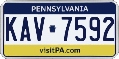 PA license plate KAV7592