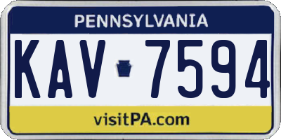 PA license plate KAV7594