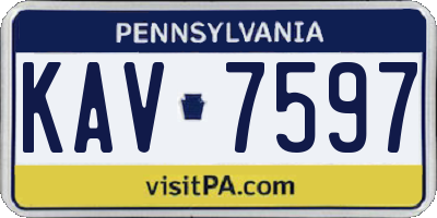 PA license plate KAV7597