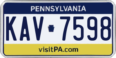 PA license plate KAV7598