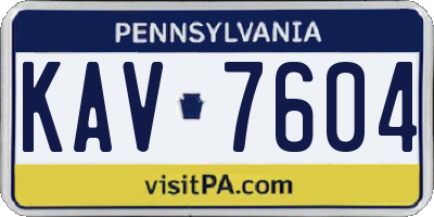 PA license plate KAV7604