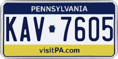 PA license plate KAV7605