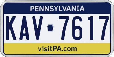PA license plate KAV7617