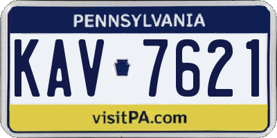 PA license plate KAV7621