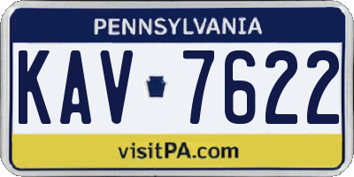 PA license plate KAV7622