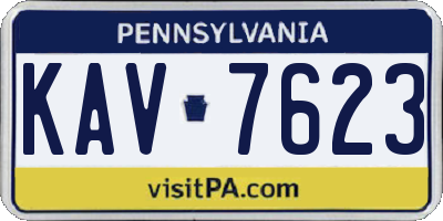 PA license plate KAV7623