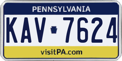 PA license plate KAV7624