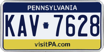 PA license plate KAV7628