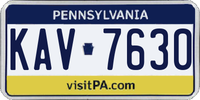 PA license plate KAV7630