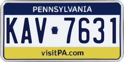 PA license plate KAV7631