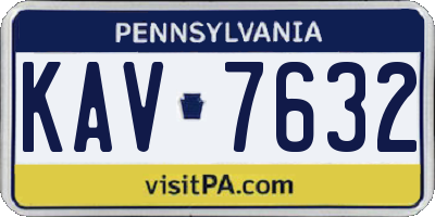 PA license plate KAV7632