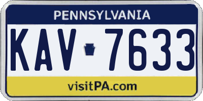 PA license plate KAV7633