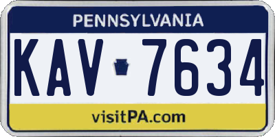 PA license plate KAV7634