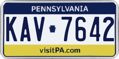 PA license plate KAV7642