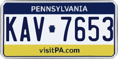 PA license plate KAV7653