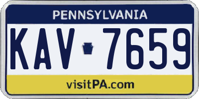 PA license plate KAV7659