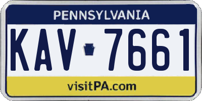 PA license plate KAV7661