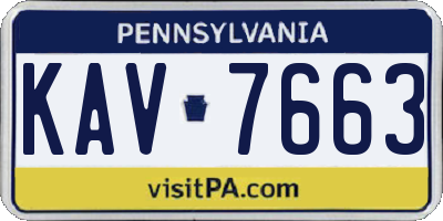 PA license plate KAV7663