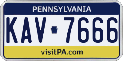 PA license plate KAV7666