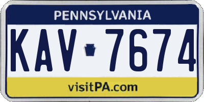 PA license plate KAV7674