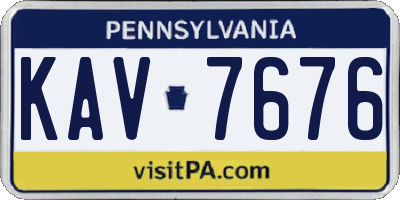 PA license plate KAV7676