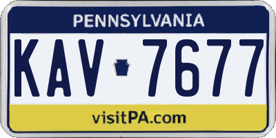 PA license plate KAV7677