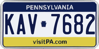 PA license plate KAV7682