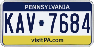 PA license plate KAV7684