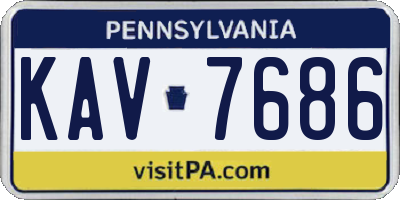PA license plate KAV7686