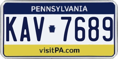 PA license plate KAV7689