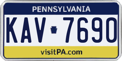 PA license plate KAV7690