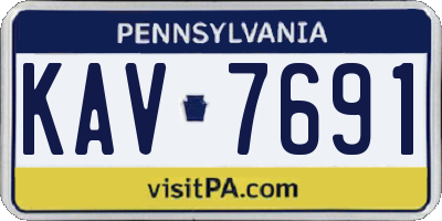 PA license plate KAV7691