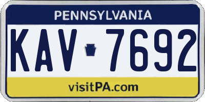 PA license plate KAV7692