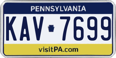 PA license plate KAV7699