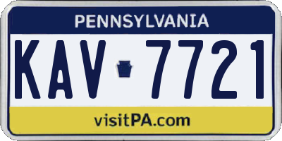PA license plate KAV7721