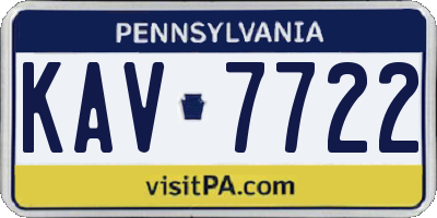 PA license plate KAV7722