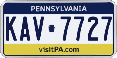 PA license plate KAV7727